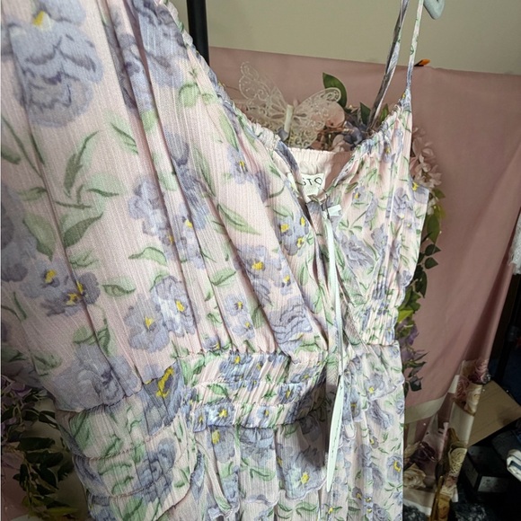 Storia Floral Lavender Tiered Maxi Dress, NWT, Size Small - Picture 5 of 9